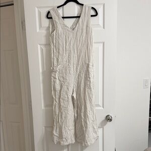 Cynthia Rowley Textured Cream Jumpsuit